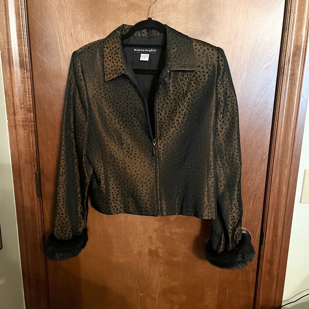 NWOT - Bianca Nygard, Vintage, Women’s Size 12 Copper/Black zip Jacket